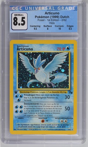 Articuno (1st Edition) graded CGC 8.5 for sale on eBay