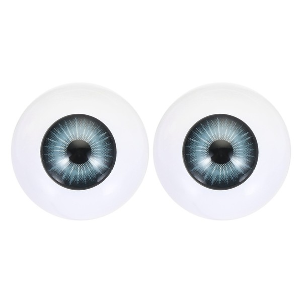 24Mm Puppenaugen, 1 Paar Realistische Acryl-Augen In Blau-Grau FüR Puppen-image