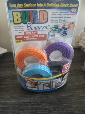 Build Bonanza Building Block 12'-Peel & Stick Tape- Blocks, Mega Bloks, Etc. NEW