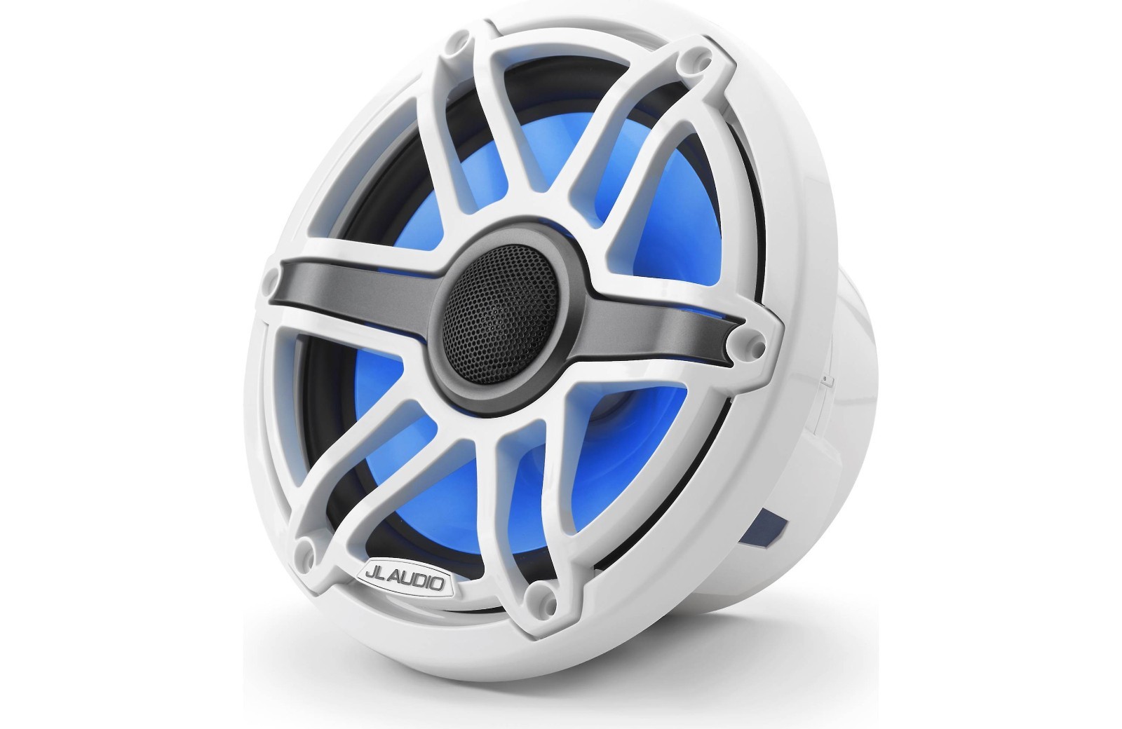 JL Audio M6-770X Marine Coaxial Speaker with LED Lights Gloss White 2-Pack
