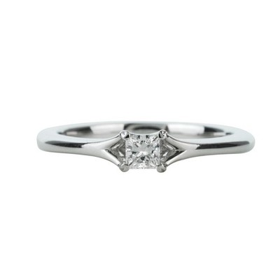 0.20ct IGI Certified Lab Grown Diamond Engagement Ring 14k White Gold Princess