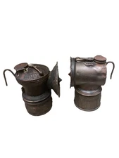 Justrite And Autolite 2 Early Old Carbide Miners Lamps