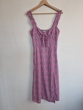 Zara Womens Dress Size M Purple Pink Floral Summer Occasion