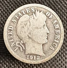 1912 P Barber Dime - US COLLECTIBLE COIN 90% SILVER