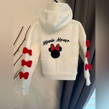 Embroidered Disney Minnie Mouse Hoodie with Red Bows detailing