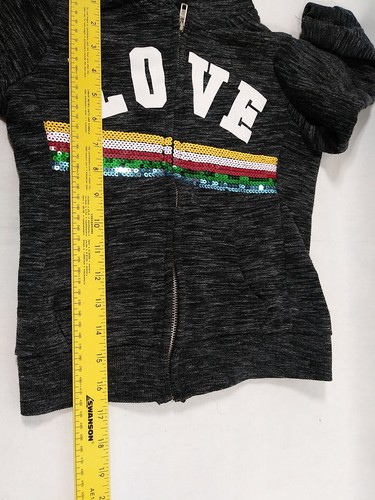 Girls Youth Black Reflex Love Logo Full Zip Size Small 7/8 - Picture 13 of 13