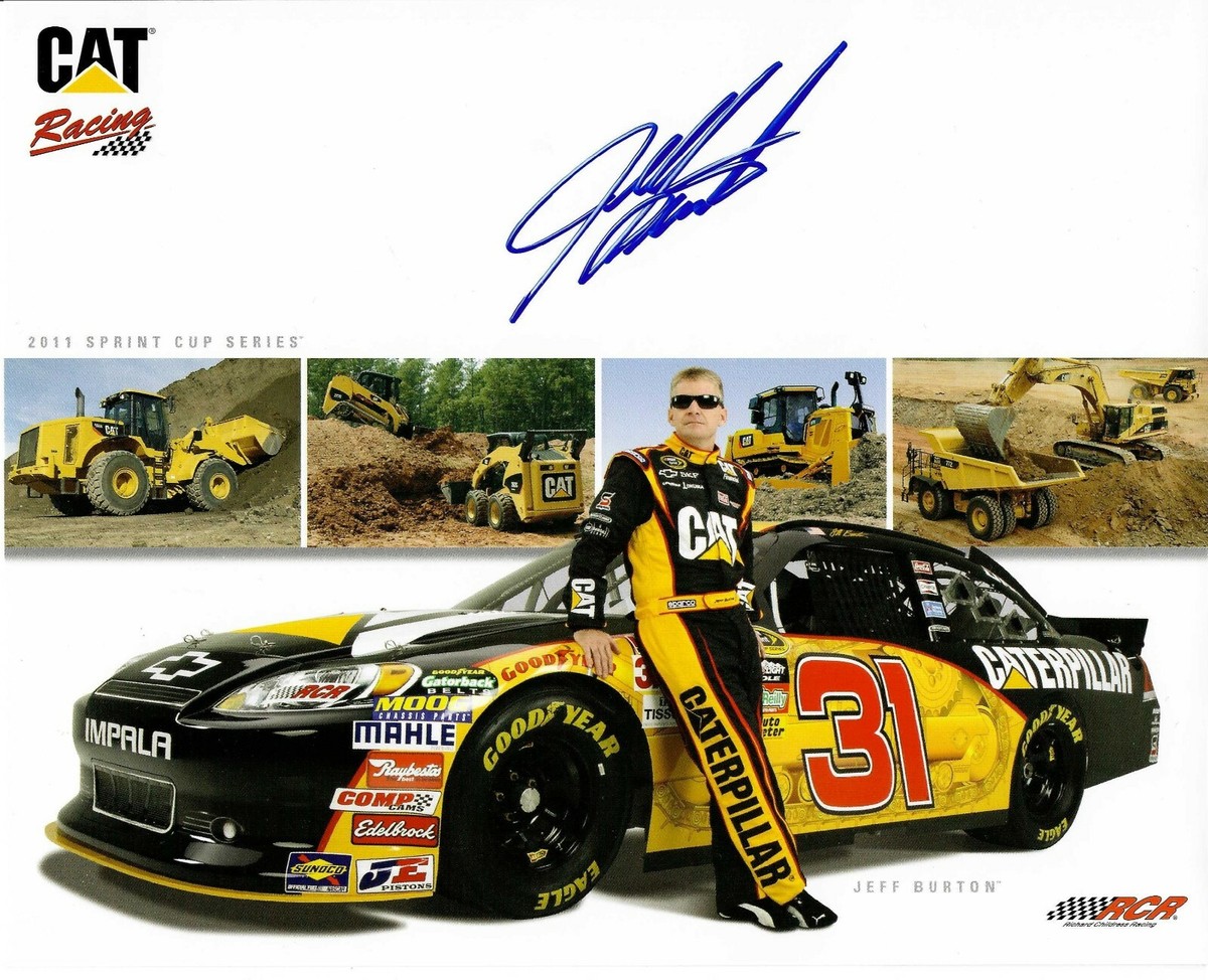 Jeff Burton Signed NASCAR CATERPILLAR Promo 8x10 Photo | eBay