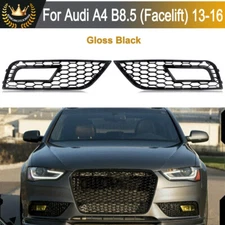 Front Lower Bumper Grille Fog Light Grill RS4 Style for 2013-2016 Audi A4 B8.5