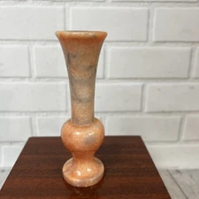 Marble streak Bud Vase orange 5.5” MCM Vintage Small