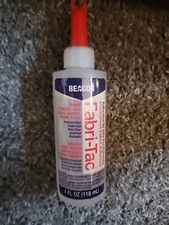 Beaon Fabri-Tac Permanent Fabric Adhesive Glue Dries Clear 4oz NEW BBCS12FT4 