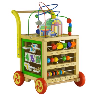 Lauflernwagen Kleinkinder Lauflernhilfe höhenverstellbar Holzspielzeug bunt