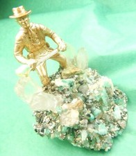 Minatore di Smeraldo Colombiano Minerale Grezzo Naturale Berillo e Quarzo 88,90 Grs Muzo Mi