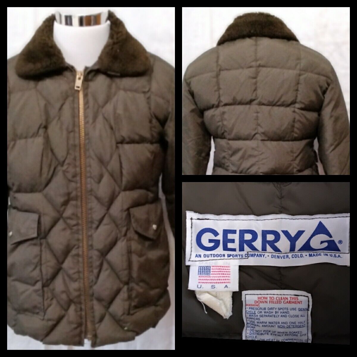 Gerry Down Jacket Men's Large Brown Vintage 1970's Inv#W1463 Gerry Down Jacket Men's Large Brown Vintage 1970's Inv#W1463