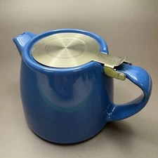 FORLIFE Stump Teapot, Blue, Stainless Steel Lid, 18 oz. (infuser not included)