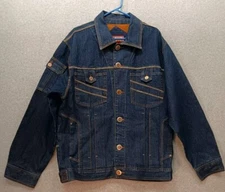 Urban Folks Jacket Men's Size XL Blue Denim 100% Cotton Jacket Button Front EUC
