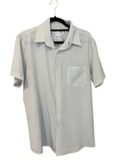 Mizzen + Main Mens Large Trim Fit Short Sleeve Button Up Geometric Print Shirt L