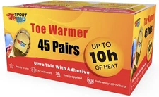 TOE WARMERS with Adhesive Ultra Thin Air Activated Odorless 45 Pairs SPORT TEMP
