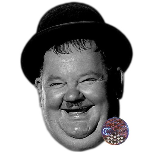 Oliver Hardy Celebrity Mask, Flat Card Face