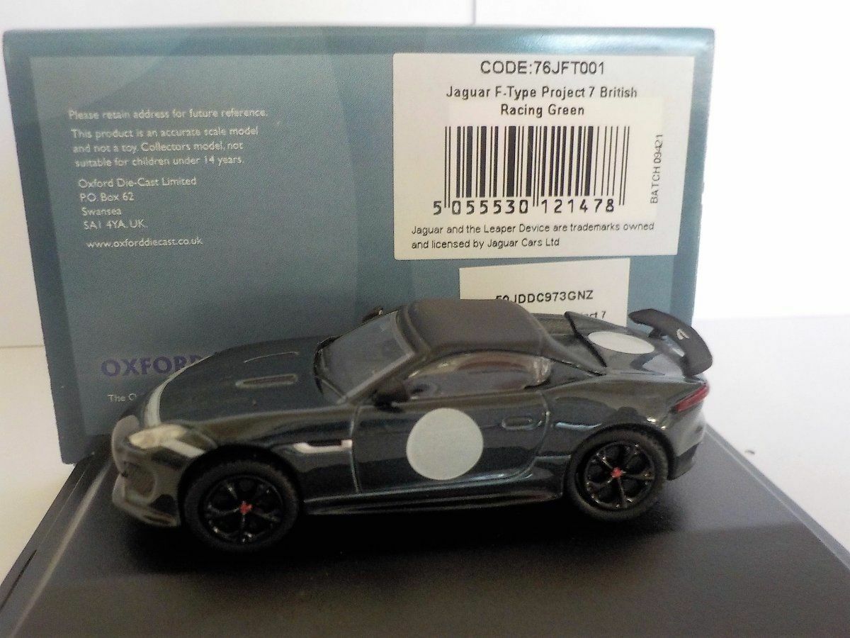 Jaguar F Type, Project 7, Racing Green, Oxford Diecast, 76ft7001