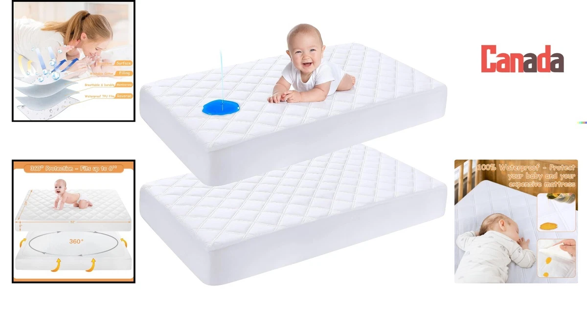 Plush Quilted Crib Mattress Protector Ultra Soft Breathable