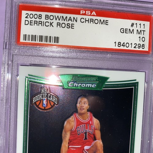 Derrick Rose 2008-09 Bowman cromato #111 PSA 10 gemme nuovo RC rookie - Foto 5 di 5