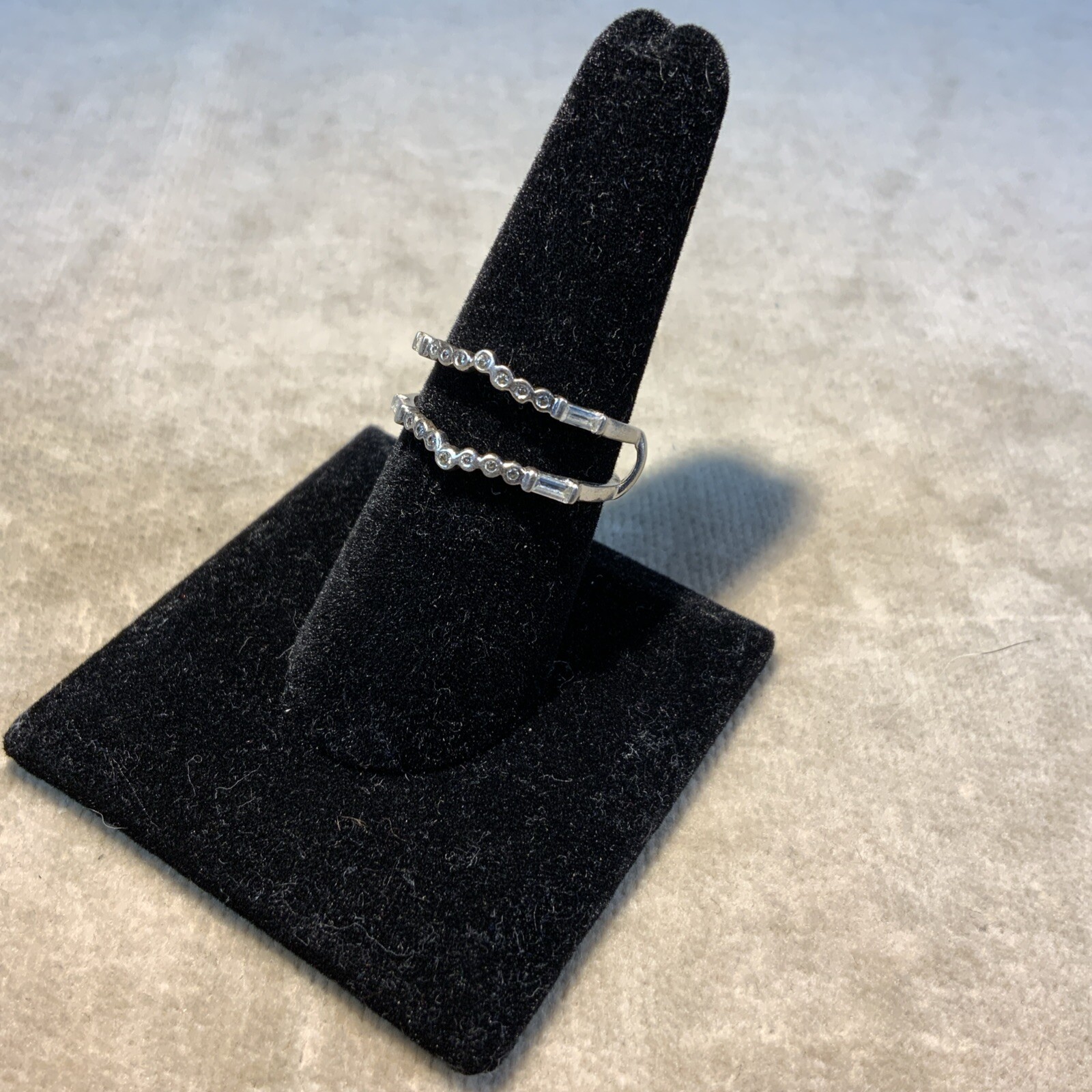 Sterling Silver Ring Jacket / Enhancer with CZ’s - image 7