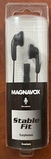 New Magnavox Stable Fit Earphones With Microphone Black Free Shipping