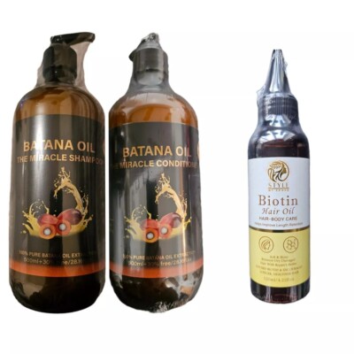The Miracle Oil Batana Öl Shampoo, Conditioner und Biotinöl (3er Set)