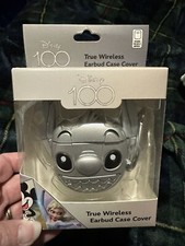 NEW Disney 100 Stitch True Wireless Earbud Case Cover Silver
