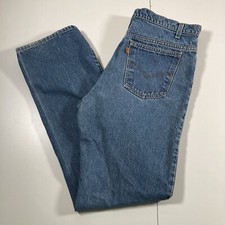 VTG Levi's 517 Jeans 36x33 Blue Bootcut USA Made Orange Tab Denim Tag 38x34 