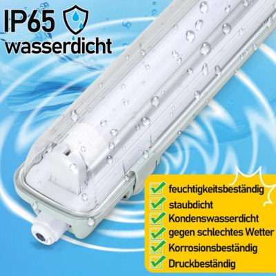 LED Wannenleuchte Deckenleuchte Feuchtraumlampe Werkstatt Röhre 60/120/150cm DG