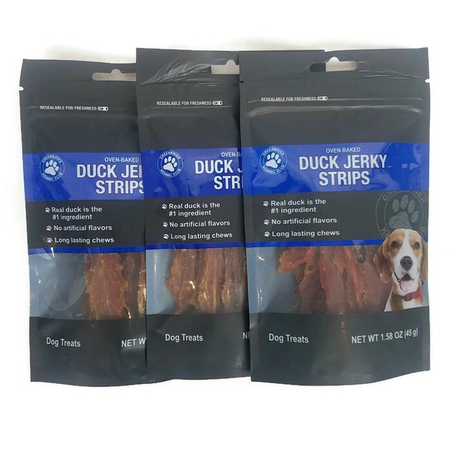 6x Oven Baked Duck Jerky Strips Dog Treats No Artificial Flavor/dye 1.