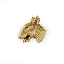 Bull Terrier, Bull Terrier II - Gold-Plated Brooch, Elegant Dog Jewelry, Unique