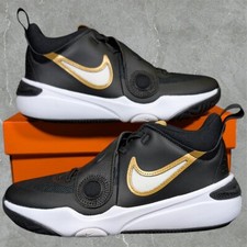 Nike Team Hustle D 11 GS Unisex Kids 6Y Black Metallic Gold White