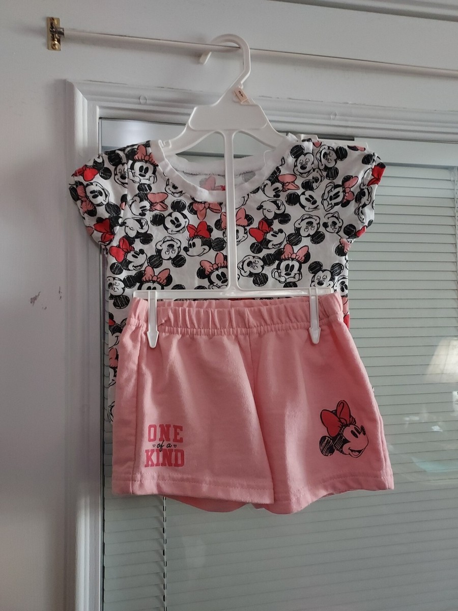 DISNEY SIZE 3T💗 MINNIE 💞PINK FACEE SHORTSET