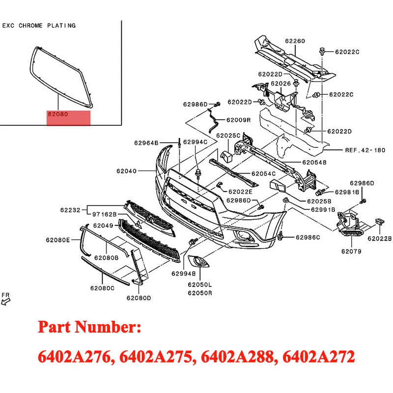 Front Bumper Grille Grill For 2013+ Mitsubishi Outlander Sport ASX RVR All Black Foto 4 de 4