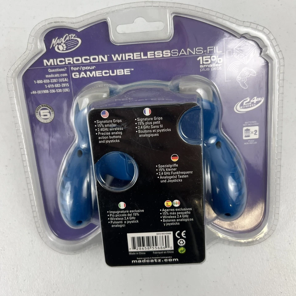 Mad Catz Nintendo Wii GameCube Wireless Microcon Controller & Receiver - NEW - Image 2 of 2