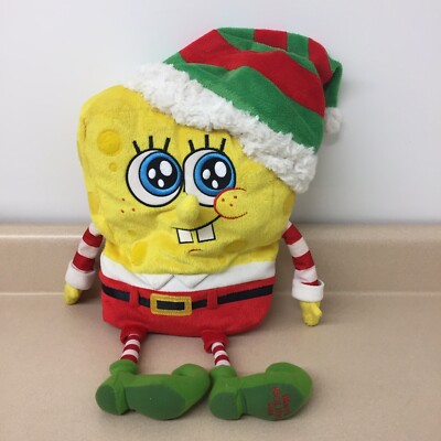 Macy's Exclusive Talking Sponge Bob Squarepants Elf Christmas 15  Plush AR156