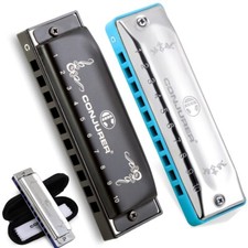 10 Hole Blues Harmonica Key of C Diatonic Harp Mouth Organ for Beginners Gift