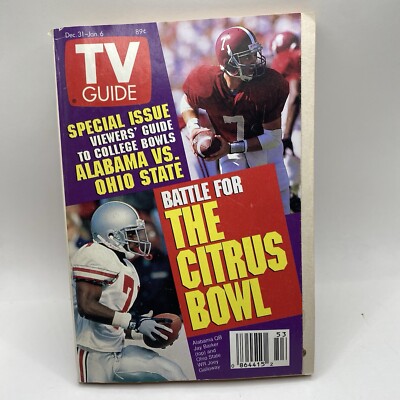 Alabama Crimson Tide Football 1995 TV Guide NYD Bowl Schedule Ohios State