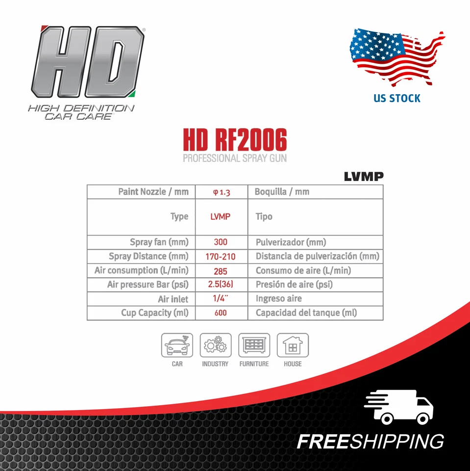 LVMP Professional Paint Gun/ HDQ SPRAY PAINT GUN - Image 4 of 4