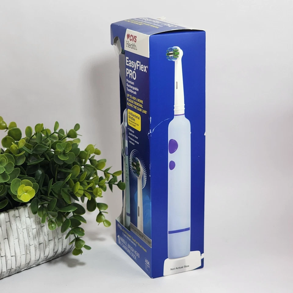 Escova de dentes recarregável CVS Health EasyFlex Pro Premium ~temporizador ~ Sensor de pressão - Imagem 4 de 4
