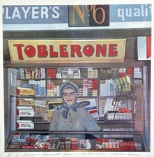 Sandra Lawrence LADY LEICESTER SQUARE Signed Lithograph Vintage Newsstand London Sandra Lawrence LADY LEICESTER SQUARE Signed Lithograph Vintage Newsstand London