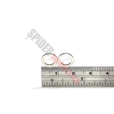 SPIDER MAGNETICS 2 Neodymium N52 Ring Magnets 9.5mm dia x 1mm + 6.35mm hole strong neo magnet