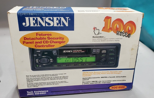 Jensen XCC 6120 AM/FM Reverse Cassette Receiver box detachable face