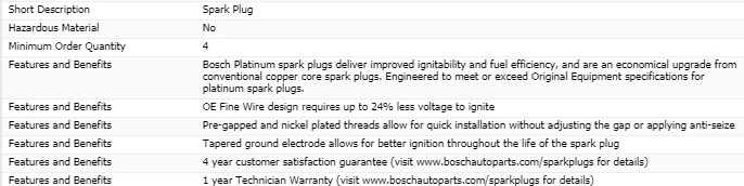 4 X Bujías Bosch Platinum para Honda Civic L4-2,0 L 2002-2005 Foto 4 de 4