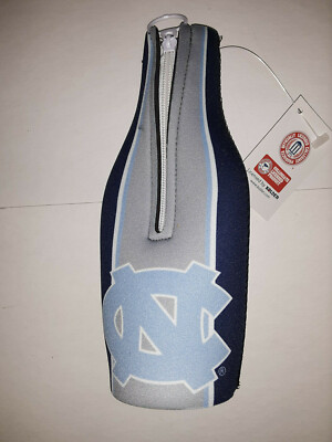 North Carolina Tar Heels  NCAA Striped Zip - Up Bottle Koozie  (set of two)