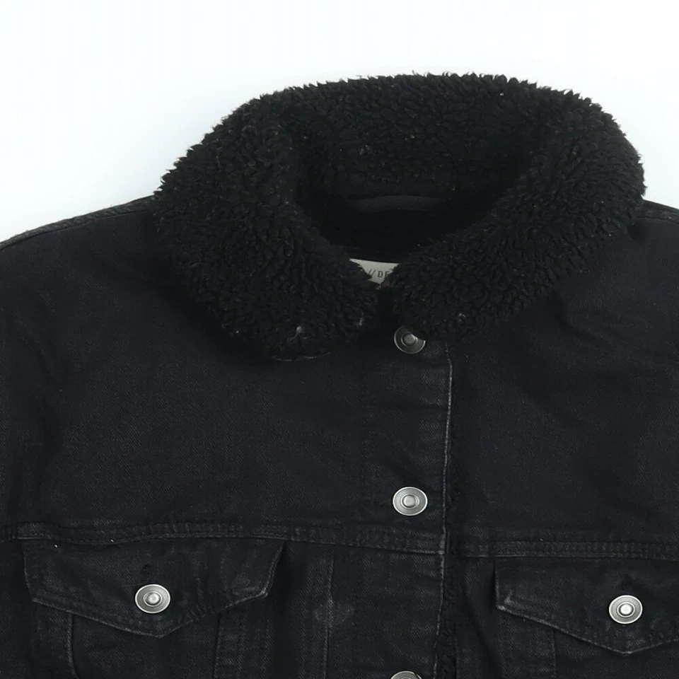 ASOS Womens Black Jacket Size 12 Button - Fleece Lined - Изображение 3 из 4