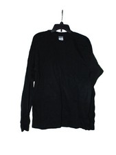 Gildan Solid Black T-shirt Medium Men Long Sleeve