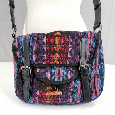 Southwestern Crossbody Messenger Bag Multicolor Ombre Geometric Coastal Cowgirl